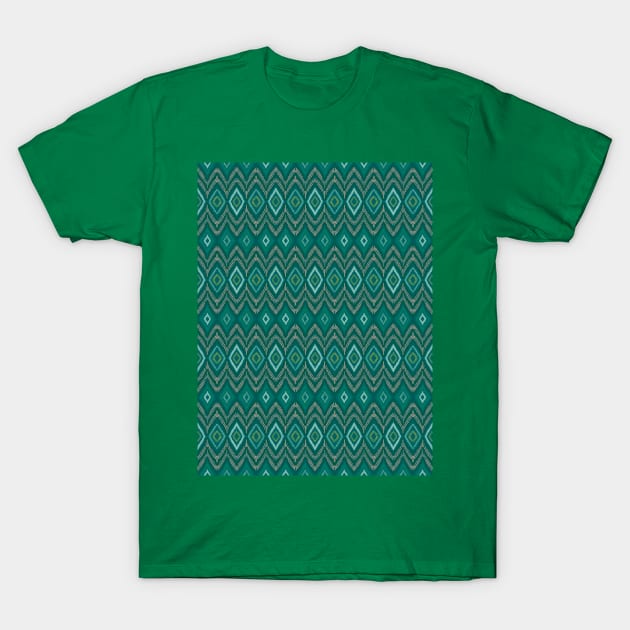 Green Aztec Pattern T-Shirt by Suneldesigns